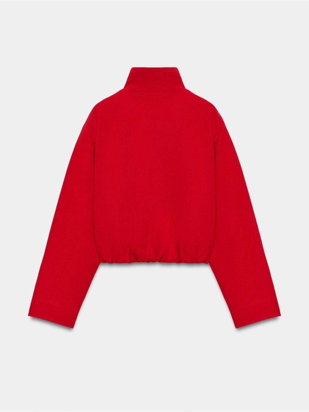 Cropped Red Zip-Front Jacket - Picture 2 of 3